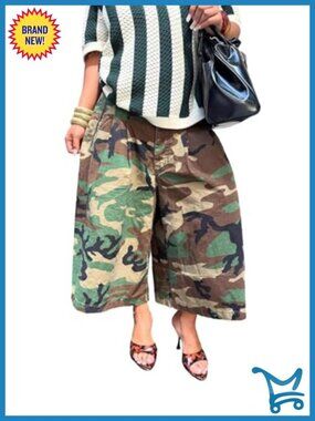 Baggy Cargo Jeans Wide Leg Camo Army Fatigue Trousers